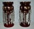 Victorian Antique Victorian Bohemian Pair of Cranberry/Ruby Glass Mantel Lusters For Sale - Image 3 of 12
