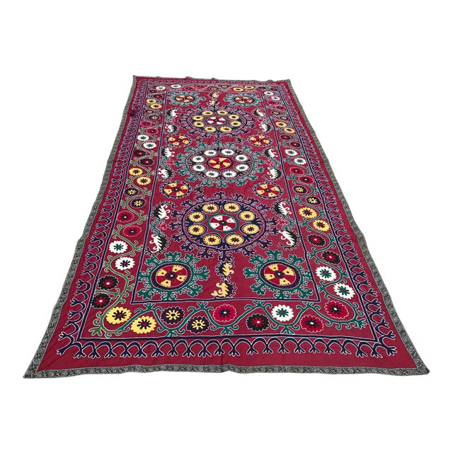 Dark Pink Vintage Suzani For Sale