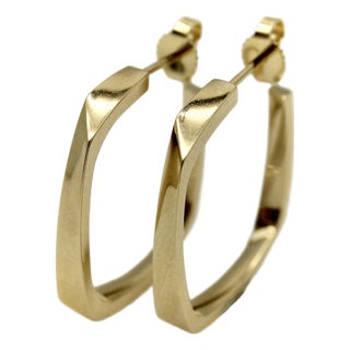 Vintage 18k Gold Frank Gehry Torque Hoop Earrings for Tiffany & Co, Pair For Sale