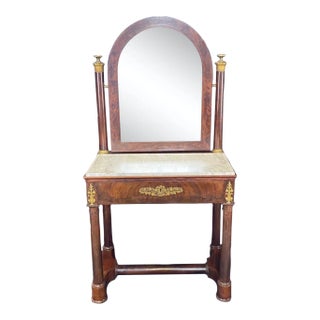 French 19th Century Empire Vanity With Original Marble Top For Sale