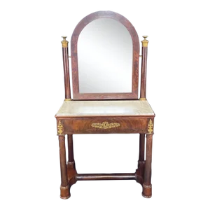 French 19th Century Empire Vanity With Original Marble Top