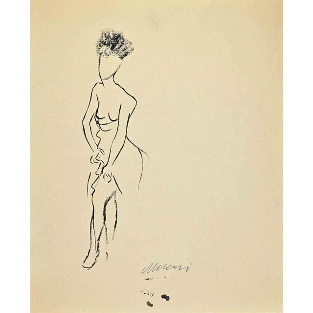 Black marker drawing realized by Mino Maccari in the 1960s. Hand signed in pencil lower right. Very good condition. This...