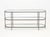 Modern Three Tier Glass Top Etagere Console, oval metal frame. 24.5" H x 55" W x 16" D. Provenance: From an East Village...