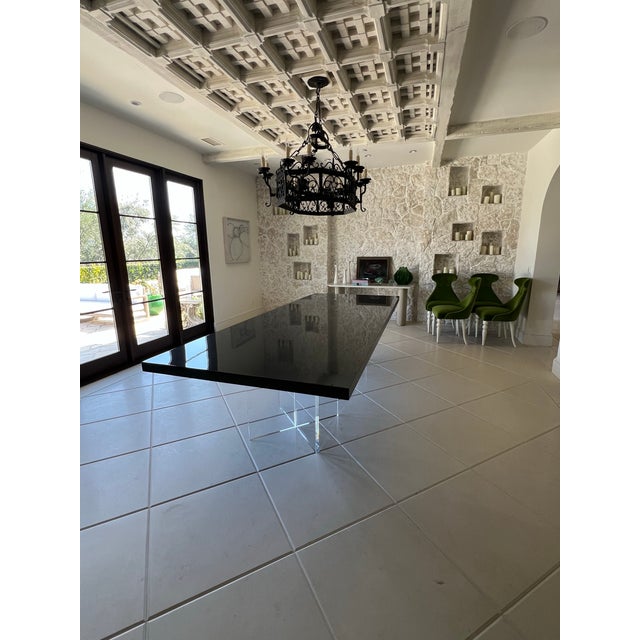 2010s Luxury Black Veneer Attributed to Julian Chichester Modern Dining Room Table Seats 10-12 For Sale - Image 5 of 8