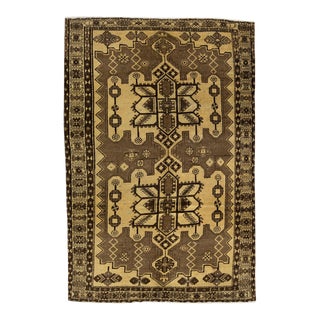 Vintage Persian Tabriz Handmade Medallion Ivory Wool Rug 7 X 10 For Sale