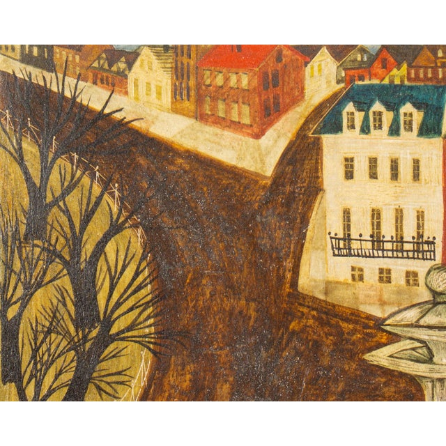 Mid-Century Modern 1953 Oil on Board Painting of a Street Scene by Ellen Lanyon For Sale - Image 3 of 9