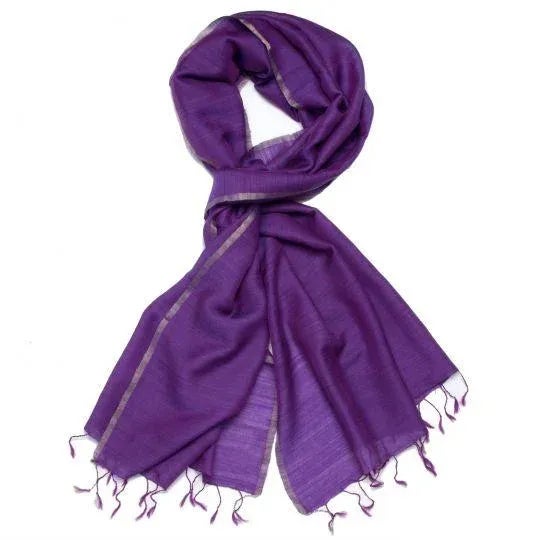 Indian Jewell Purple Scarf For Sale - Image 3 of 3