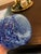 Glass Contemporary White and Cobalt Blue Vase Polish Glass For Sale - Image 7 of 8