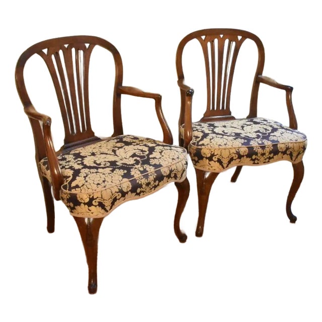 18th Century Pair of Pierced Back Chippendale Armchairs For Sale