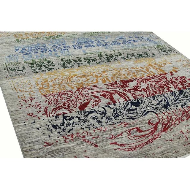 Handwoven Persian Gabbeh Area Rug 6'9"×8'6" For Sale In Dallas - Image 6 of 11