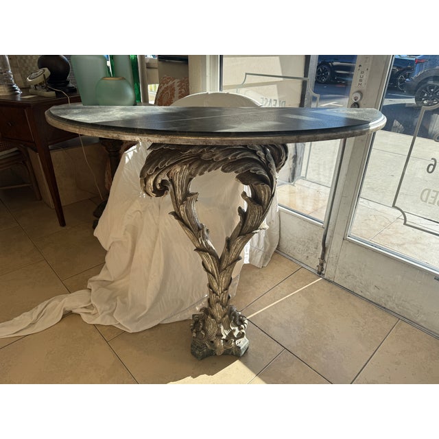 Mid Century Hollywood Regency Palm Console Table in Serge Roche Style For Sale - Image 15 of 15