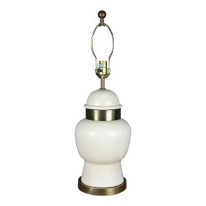 1980s Ceramic Ginger Jar & Brass Table Lamp by Chapman