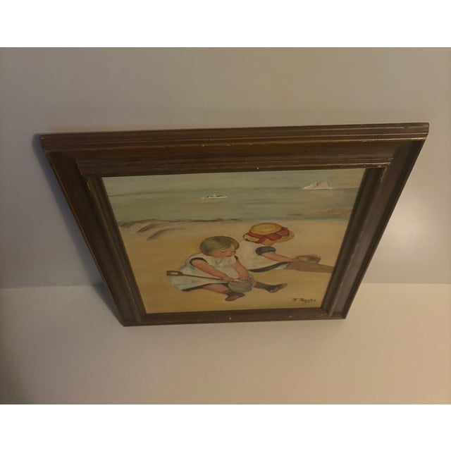 Art Deco Mid 20th Century Original Oil on Board Signed F. Jessler For Sale - Image 3 of 4