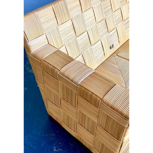 Vintage Donghia “Block Island” Woven Rattan Sofa For Sale - Image 11 of 13