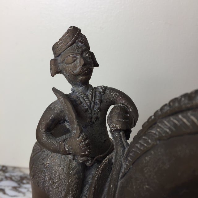Figurative Vintage Bronze Statue of King on Horse For Sale - Image 3 of 9