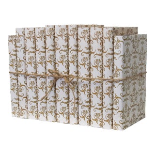 Decorative Books - Golden Vine Paper Wrapped Book Bundle - 1 Foot of Books For Sale