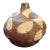 1960s Guido Gambone Style Organic Modern Brown and White Ceramic Italian Vase For Sale