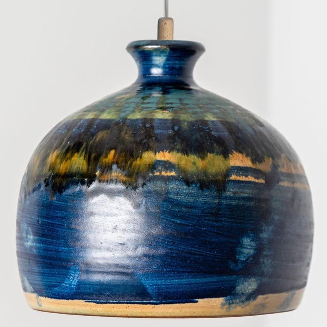 Ceramic Small Ceramic Pendant Light, Denmark, 1970s For Sale - Image 7 of 15
