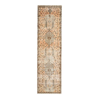 1970s Turkish Oushak Handmade Wool Cotton Orange Runner For Sale