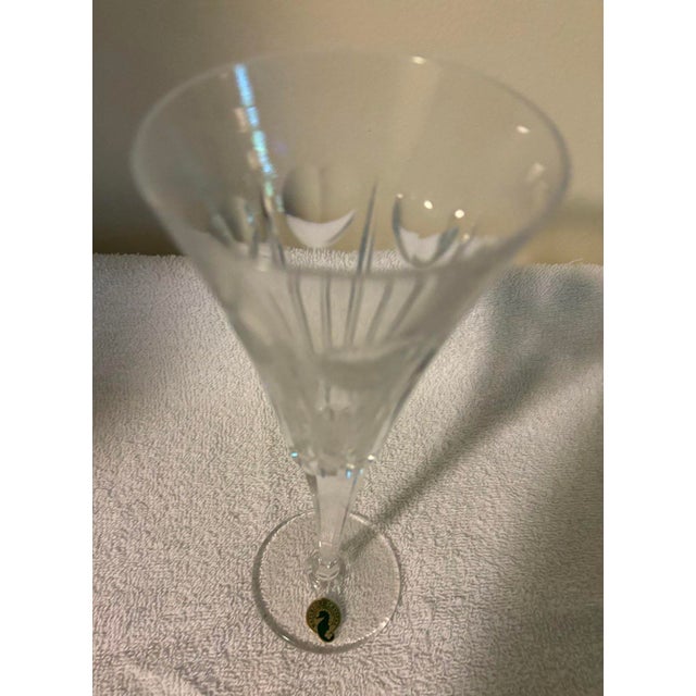 American Vintage Waterford Crystal Champagne Flutes, Love Millennium Toasting Pair For Sale - Image 3 of 4