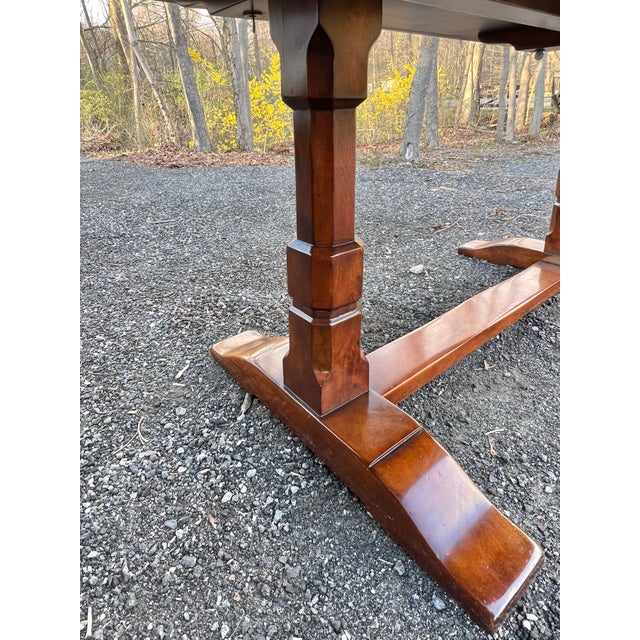 Brown Abc Carpet & Home Rustic European Trestle Dining Table For Sale - Image 8 of 11