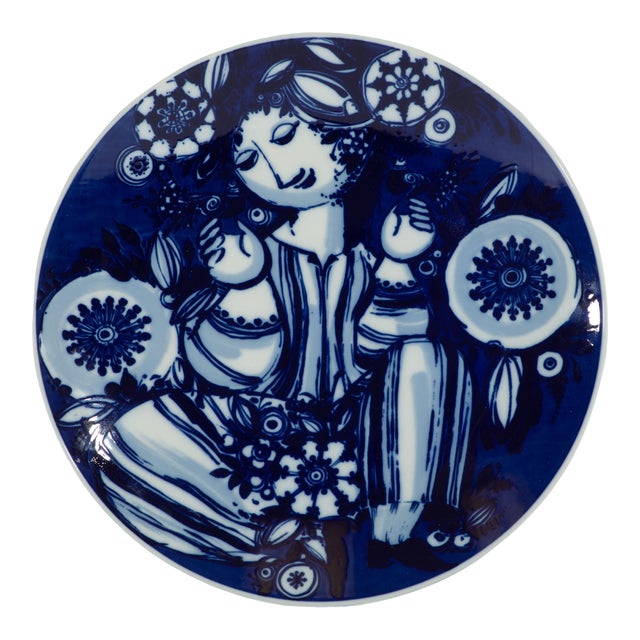 Bjørn Wiinblad Rosenthal Studio Line Blue and White Plate For Sale