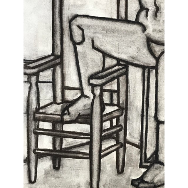1940s 1940s Figurative Charcoal Drawing "Nude in Class" Uc Berkeley John Bowers For Sale - Image 5 of 8