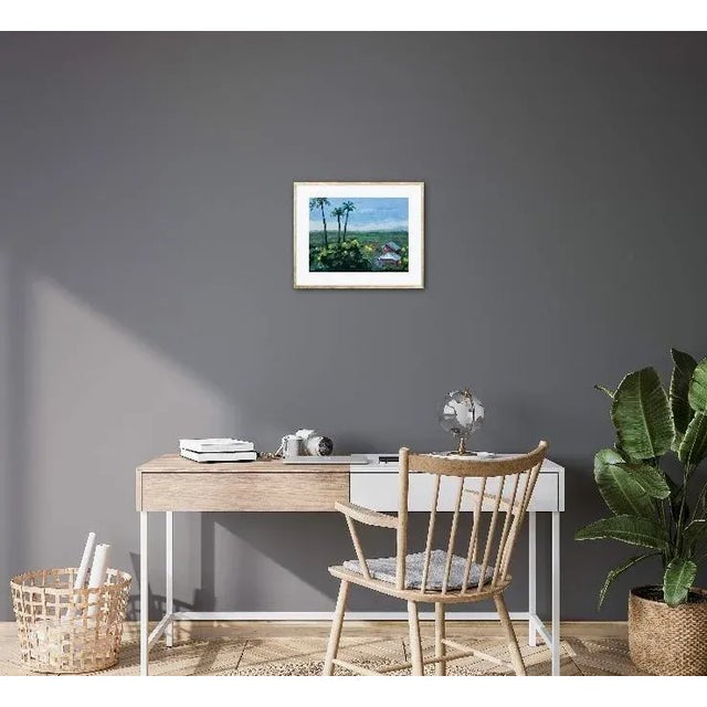 Textile Maui Palms, Expressionist Oil Painting Landscape For Sale - Image 7 of 7