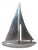 Vintage French Aluminium Sailboat Figurine, 1970s For Sale