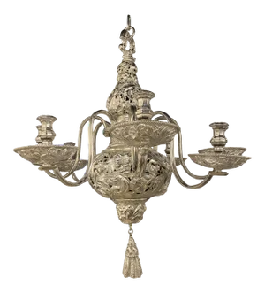 1910’s Caldwell Silver Plated Chandelier Flowers Design