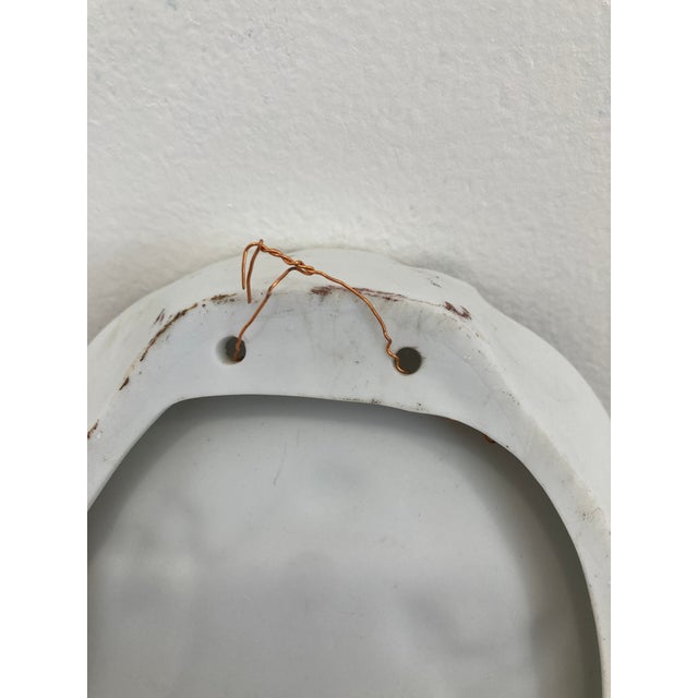 Vintage Raised Relief Porcelain Bird Wall Plaque With Floral Motif For Sale - Image 11 of 11