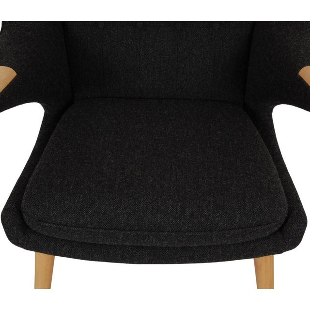 Textile Papa Bear Chair in Dark-Grey Hallingdal Fabric from Hans Wegner, 1980s For Sale - Image 7 of 14