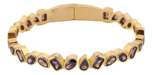 Amethyst & Gold Majestic Bangle Design Bracelet