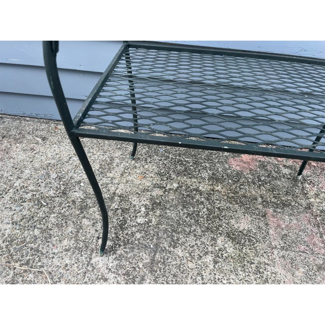 Metal Vintage Wrought Iron Outdoor Patio Table For Sale - Image 7 of 12
