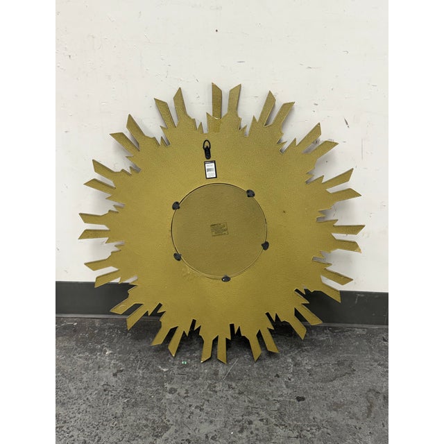 Creative Co-Op Wood Sunburst Mirror For Sale - Image 9 of 12