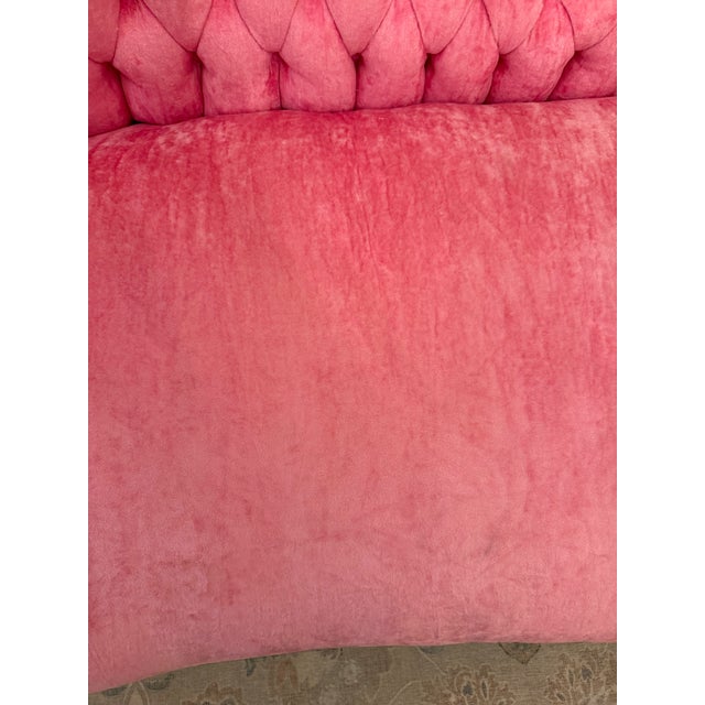 Vintage French Rococo Hot Pink Velvet Méridienne Chaise Lounges With Covers- A Pair For Sale In Chicago - Image 6 of 7