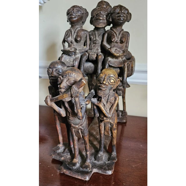 An Early 20th century Bamoun Bronze sculpture. The art of bronze in african art at the service of the King. The king, a...