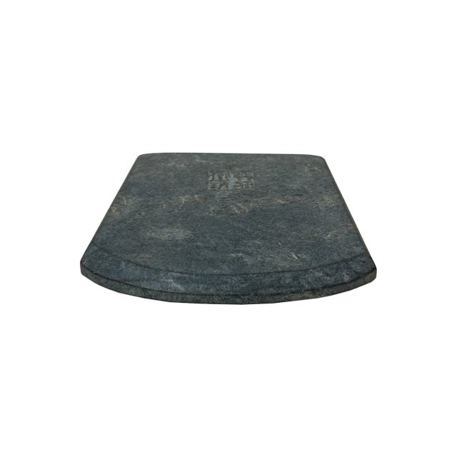 Oriental Stone Ritual Knife Shape Carving Display Plaque Art For Sale In San Francisco - Image 6 of 12