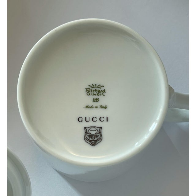 White Gucci Porcelain Butterfly Mug For Sale - Image 8 of 10