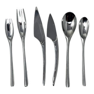 Instrumenta Stainless Steel Flatware by Lino Sabattini for Zani & Zani - Service for 8 For Sale