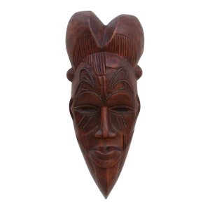 Ritual Crown, Carved Mask Wall Art