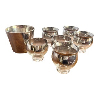 Dorothy Thorpe Silver Fade Seafood/Cocktail Nesting Glasses Set - 11 Pieces For Sale