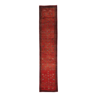 Vintage Hand-Knotted Persian Gabbeh Runner 2'0" X 9'9" For Sale