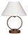 Scandinavian Modern Ring Table Lamp in Brass, Walnut and Silk, Sweden, 1940s For Sale