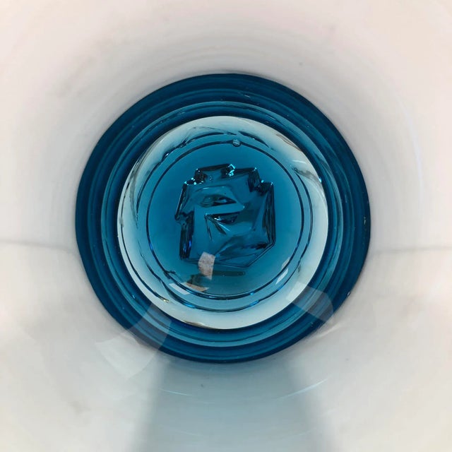 Mid-Century Finnish Riihimaki Blue Ombre Glass Vase - Sculpted Bottom For Sale - Image 9 of 11