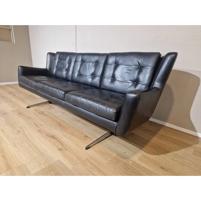 Vintage 3-Seater Sofa in Black by Skjold Sorensen, 1960s For Sale - Image 3 of 10