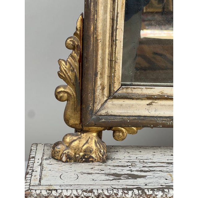 Antique French Empire Gilt Wood Vanity or Table Mirror C. Mid 19th Century For Sale - Image 12 of 12