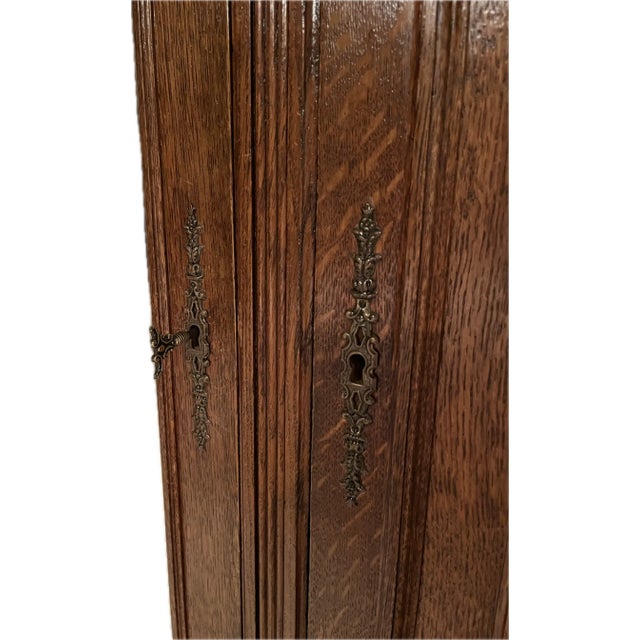 Early 20th Century Antique Art Deco Wardrobe With Mirror For Sale - Image 5 of 6