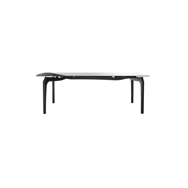 Oscar Tusquets Blanca Rectangular Dinning Table " Carlina " black ash, smoked glass For Bd Barcelona . Bordering the...