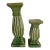 Vintage Faux Bamboo Green Candle Holders - A Pair For Sale